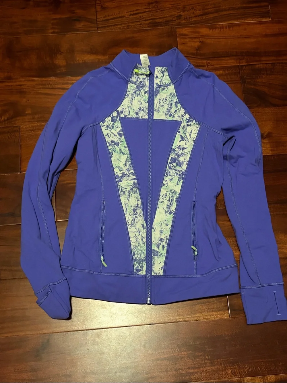 Ivivva Purple Active Zip Jacket with Patterned Panels